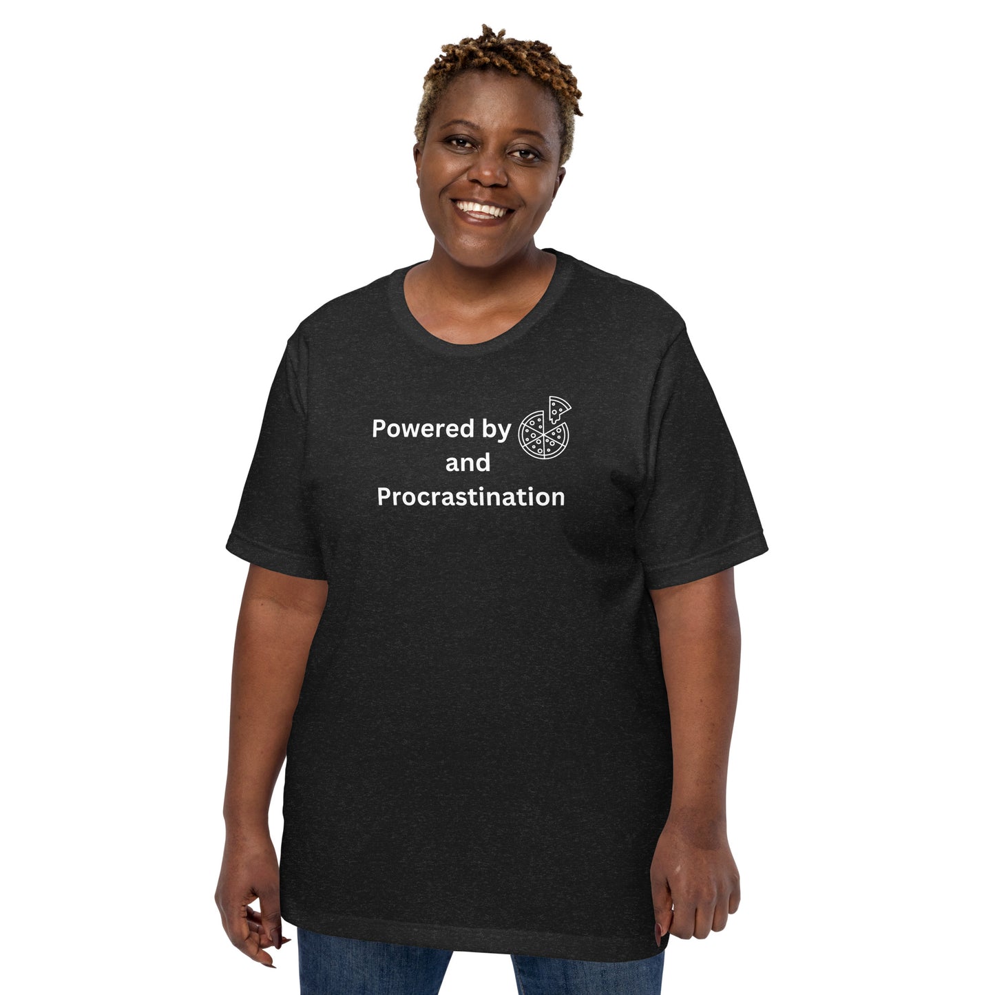 Powered by Pizza and Procrastination, Funny Cotton t-shirt