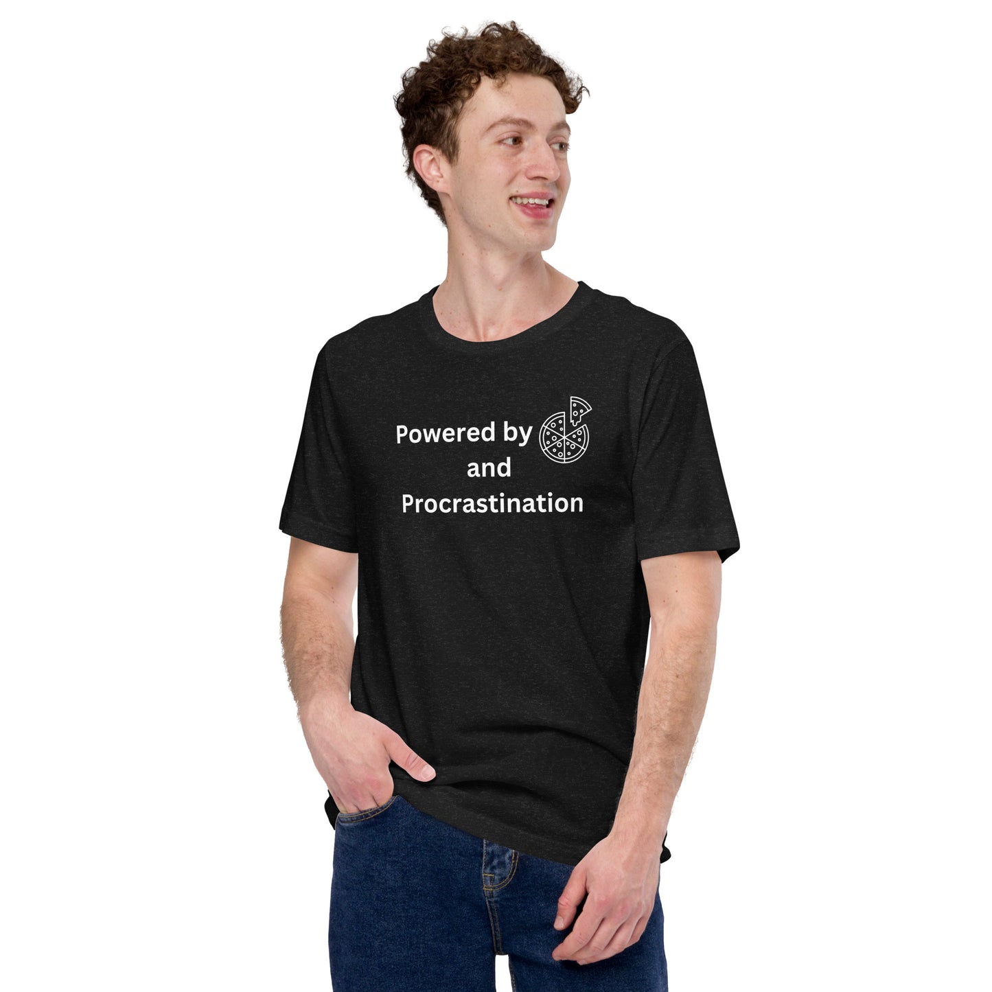 Powered by Pizza and Procrastination, Funny Cotton t-shirt