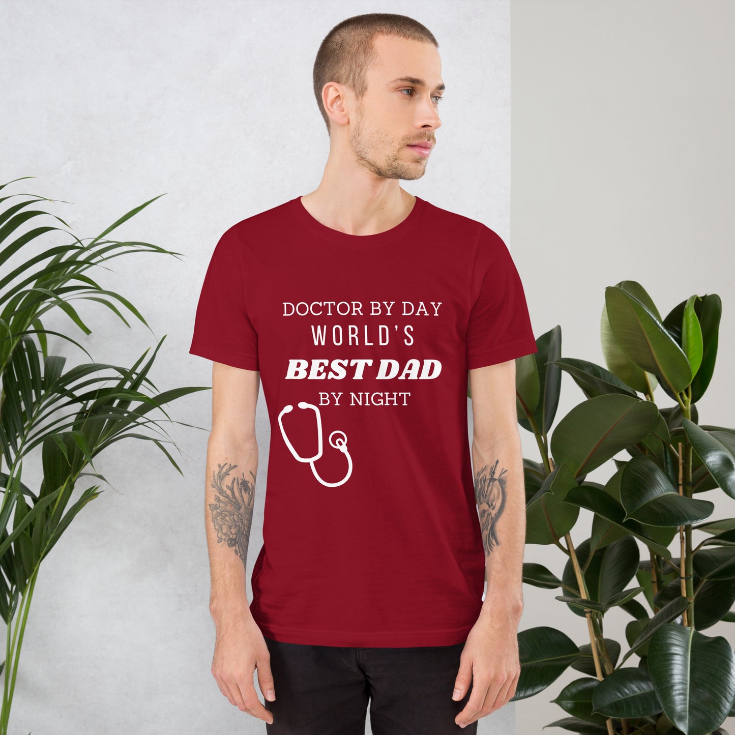 Doctor by day, world's best dad by night Cotton t-shirt