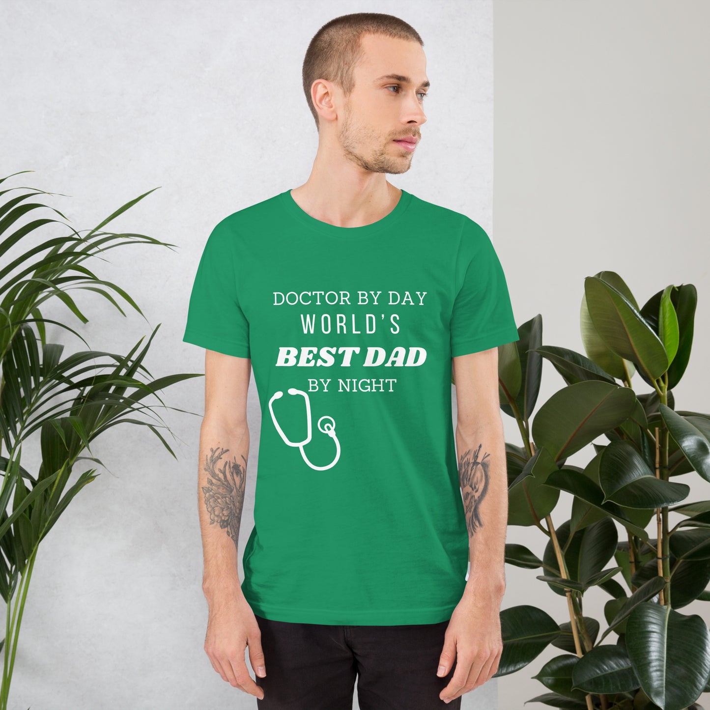 Doctor by day, world's best dad by night Cotton t-shirt