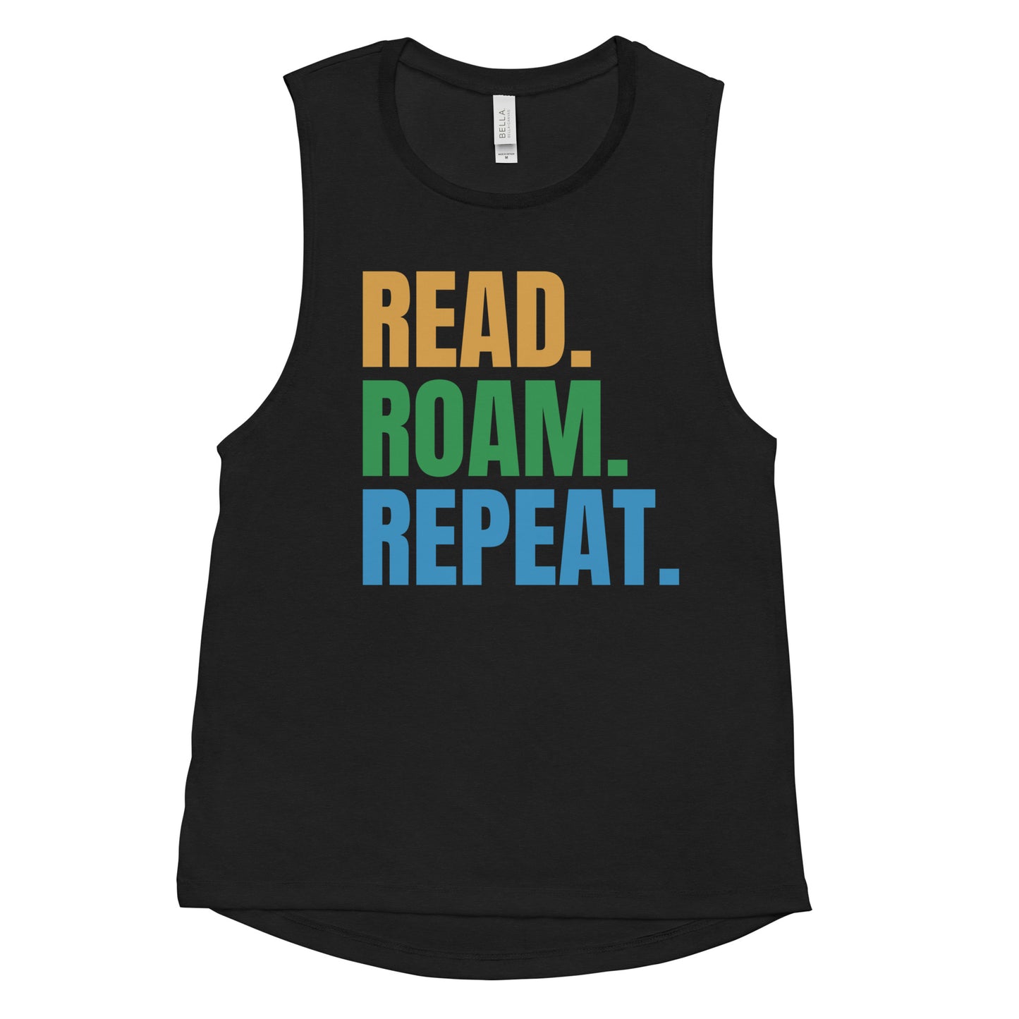 Read Roam Repeat - Soft Ladies’ Muscle Tank