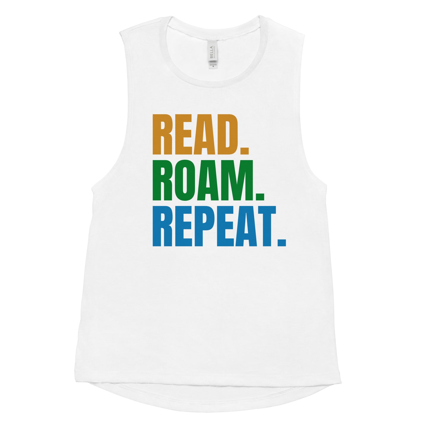 Read Roam Repeat - Soft Ladies’ Muscle Tank