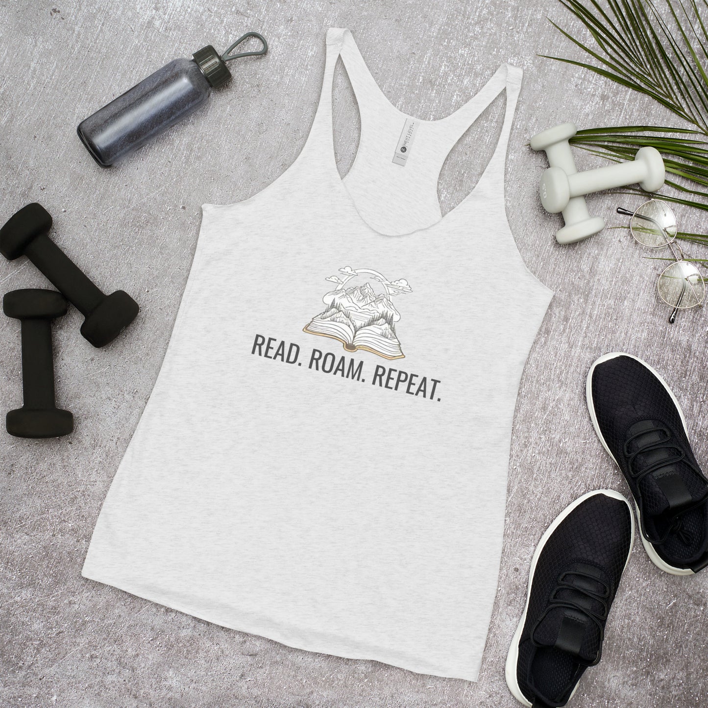 Read Roam Repeat Women's Workout Tank, Women's Racerback Tank