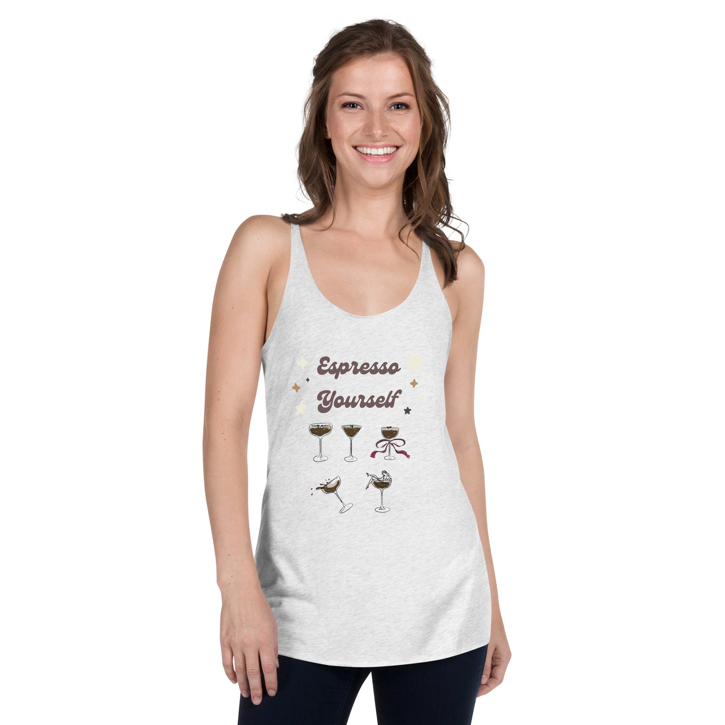 Espresso Yourself, Espresso Martinis - Funny Women's Racerback Tank