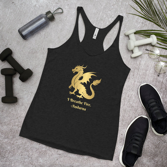 I breathe Fire Fourth Wing Women's Racerback Workout Tank, Andarna quote